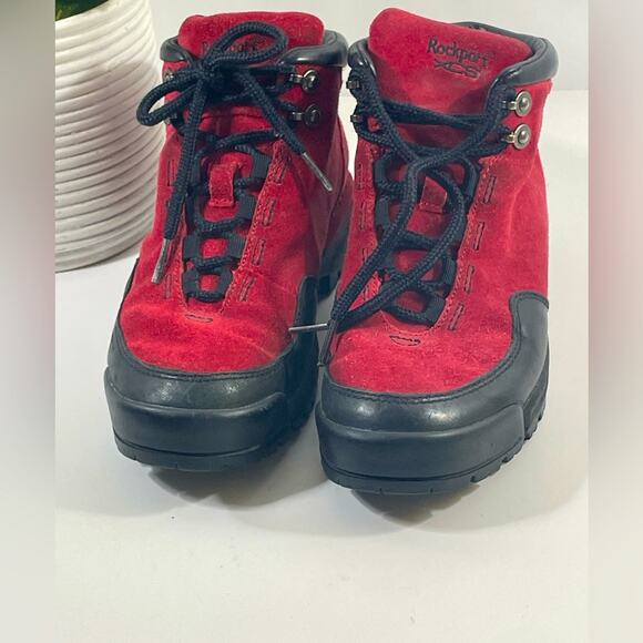 Rockport XCS Women’s Waterproof Boots Red and Black Size 5 - Picture 1 of 11